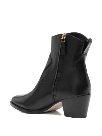 Ralph Lauren Women's Harpher Burnished Leather Booties In Black