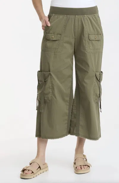 Xcvi Foster Cargo Crop In Olive In Green