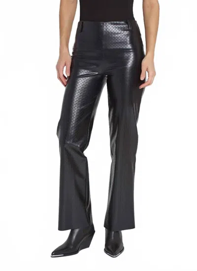 Lyssé Amara Straight Flare Vegan Leather Pants In Black Wicker