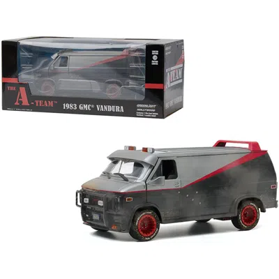 Greenlight 1-24 Scale 1983 Tv Series Gmc Vandura Van Weathered Version With Bullet Holes The A-team Diecast Mod