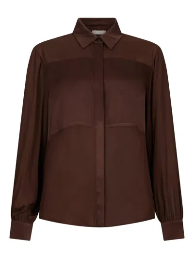 Liu •jo Liu Jo Crepe De Chine Blouse In Brown