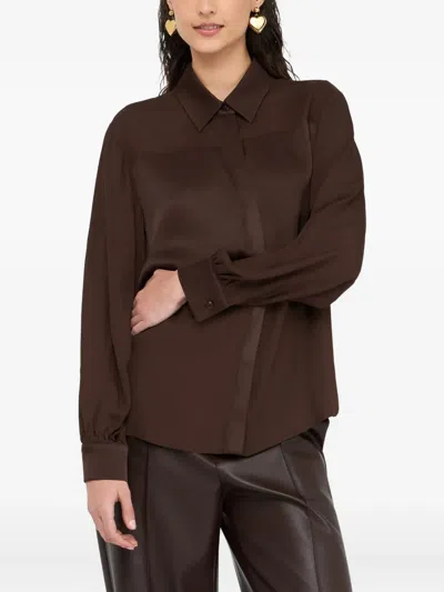 Liu •jo Liu Jo Crepe De Chine Blouse In Brown
