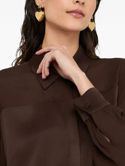 Liu •jo Liu Jo Crepe De Chine Blouse In Brown