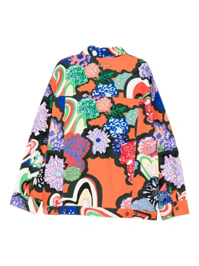 Area Graphic-print Denim Jacket In Multi