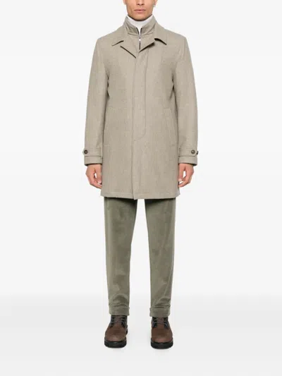 Fay Virgin Wool Coat In Neutral