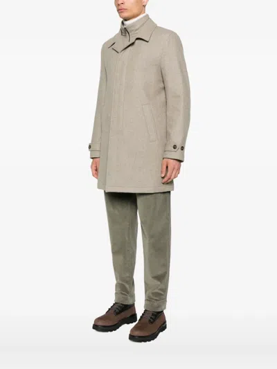 Fay Virgin Wool Coat In Neutral