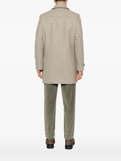 Fay Virgin Wool Coat In Neutral