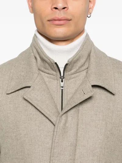 Fay Virgin Wool Coat In Neutral