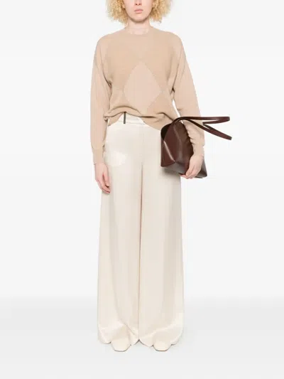 Peserico Diamond-pattern Sweater In Neutral