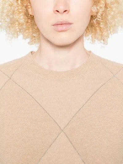 Peserico Diamond-pattern Sweater In Neutral