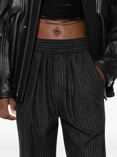 Isabel Marant Embroidered Wool Blend Lisetta Pant In Gray