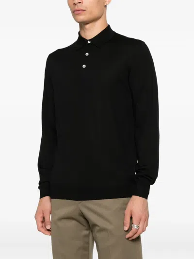 Lardini Black Long-sleeved Sweater In Black