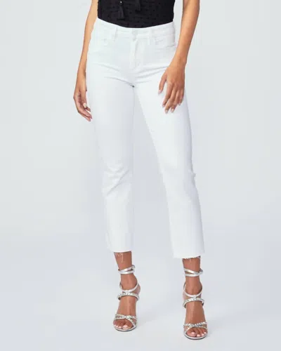 Paige Cindy High Waist Raw Hem Ankle Jeans In White
