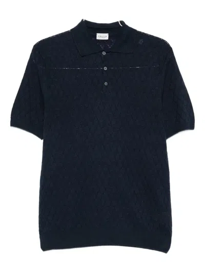 Gallia Cotton-linen Polo Shirt In Blue