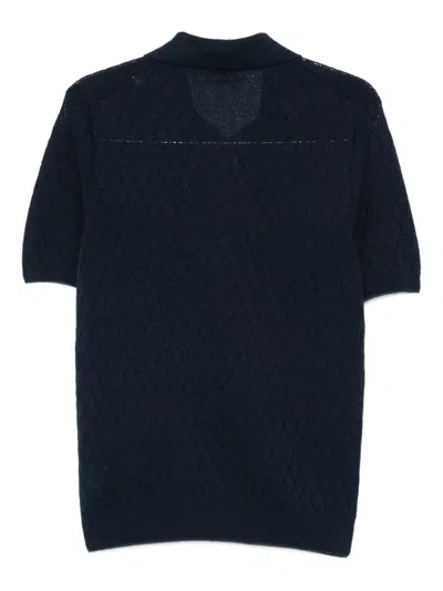 Gallia Cotton-linen Polo Shirt In Blue