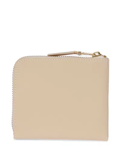 Comme Des Garçons Leather Wallet In Neutral