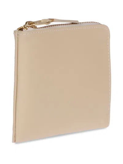 Comme Des Garçons Leather Wallet In Neutral