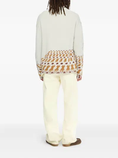 Jw Anderson Jacquard Pattern Sweater Sweaters And Cardigans Gray In Gray