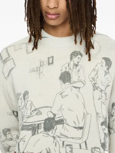 Jw Anderson Jacquard Pattern Sweater Sweaters And Cardigans Gray In Gray