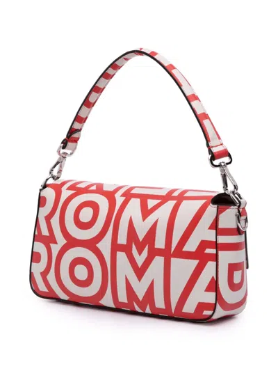 Pre-owned Fendi 2010-2025 Marc Jacobs Nappa Vitello King Logo Print Phone Baguette Satchel In Red