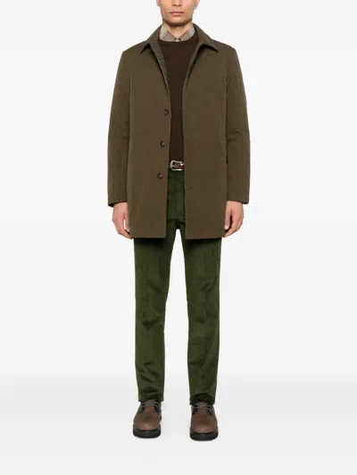 L'impermeabile Buttoned Raincoat In Green