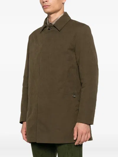 L'impermeabile Buttoned Raincoat In Green