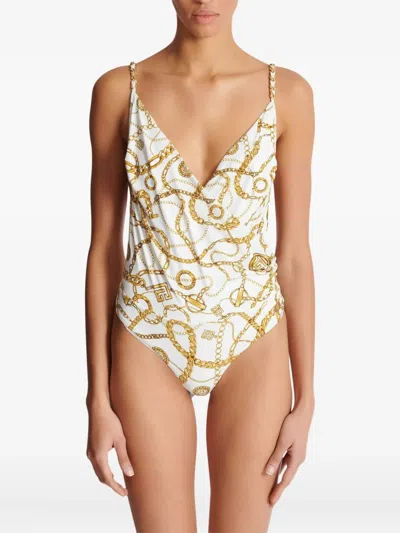 Balmain Chaînes-pattern Swimsuit In Multi
