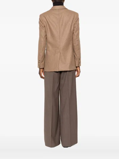 Max Mara Patch-pocket Notched Jacket In Brown