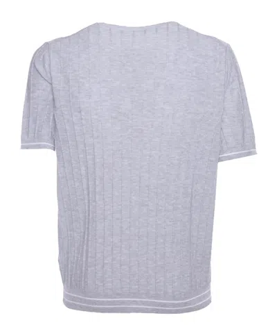 Peserico Ribbed T-shirt In Gray