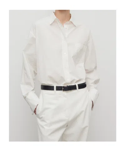 The Row Gavina Cotton Poplin Button-down Shirt In White