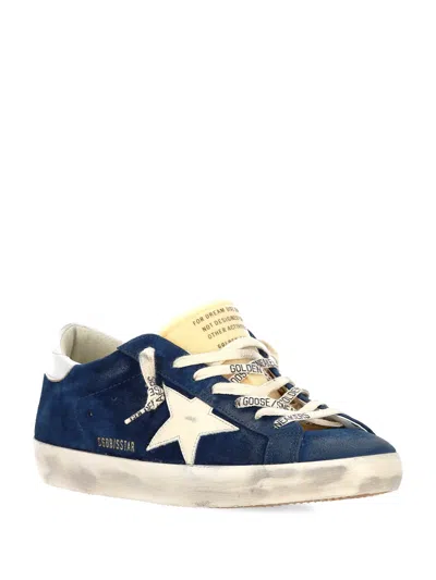Golden Goose Sneakers Low-top Super-star In Suede In Blue