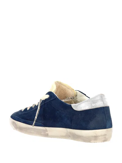 Golden Goose Sneakers Low-top Super-star In Suede In Blue