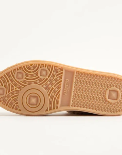 Valentino Garavani Upvillage Suede Shearling Low-top Sneakers In Brown