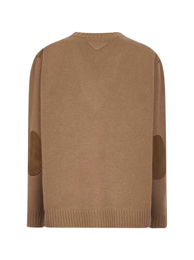 Prada Wool-and-cashmere-blend Sweater In Brown