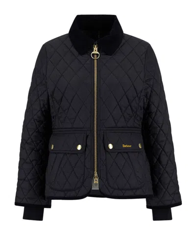 Barbour Quilted Jacket With Long Sleeves And Pockets In Black