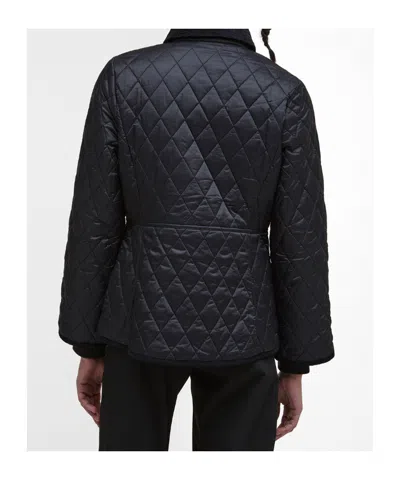 Barbour Quilted Jacket With Long Sleeves And Pockets In Black