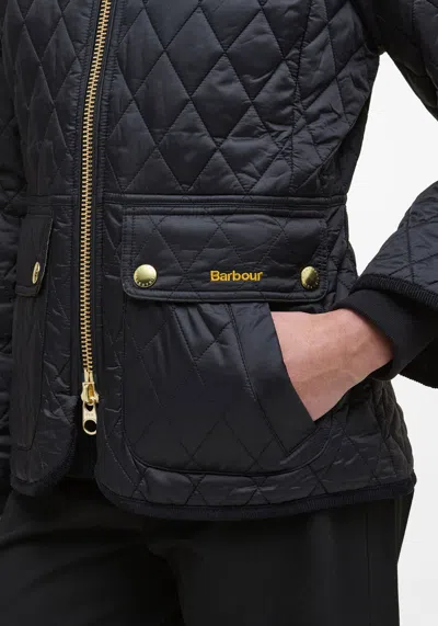Barbour Quilted Jacket With Long Sleeves And Pockets In Black