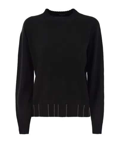 Fabiana Filippi Crew Neck Knitwear Long Sleeves In Black