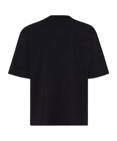 Dsquared2 Loose Fit Tee Logo Dsq2 Milano Sbiadito Effetto Texture Jersey Di Cotone T-shirt In Black