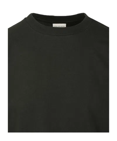 Dries Van Noten Men Cotton Crew Neck Short-sleeved T-shirt In Green