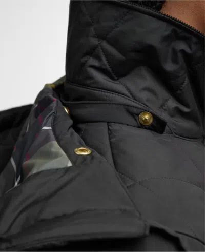 Barbour Meredith Detachable-hood Quilted Shell Jacket In Black