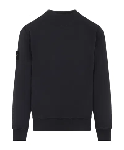 Stone Island Sweater With Logo In Blue