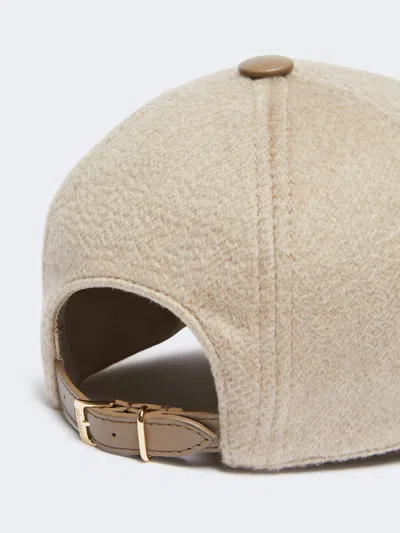 Max Mara Camel Monogram Baseball Cap In Neutral