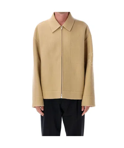 Jil Sander Logo-detail Zip-front Jacket In Black