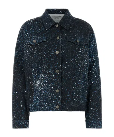 Giuseppe Di Morabito Speckled Stretch Denim Jacket In Black