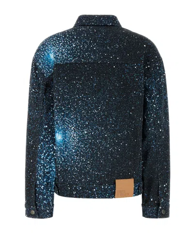 Giuseppe Di Morabito Speckled Stretch Denim Jacket In Black