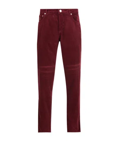 Brunello Cucinelli Belt Loops Slacks In Burgundy