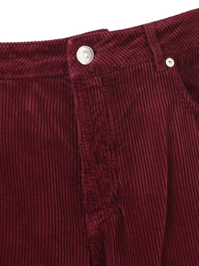 Brunello Cucinelli Belt Loops Slacks In Burgundy