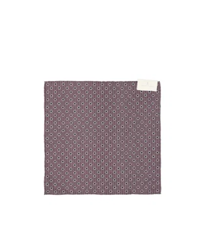 Brunello Cucinelli Geometric-pattern Pocket Square In Purple