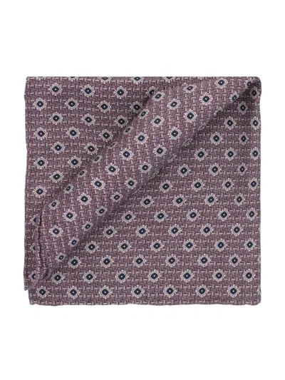 Brunello Cucinelli Geometric-pattern Pocket Square In Purple